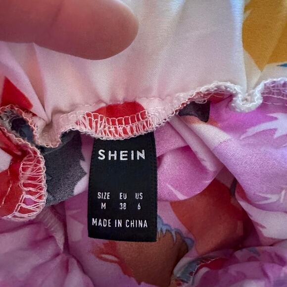 Womens Skirt Size Medium Floral Midi Side Slit Spring Summer Tropical Packable - Picture 7 of 7